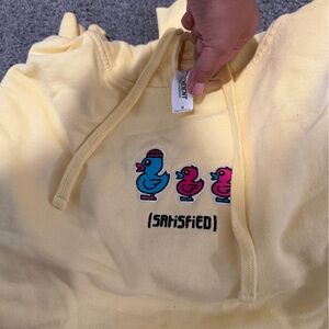 Yellow Hoodie with Fun Graphics
